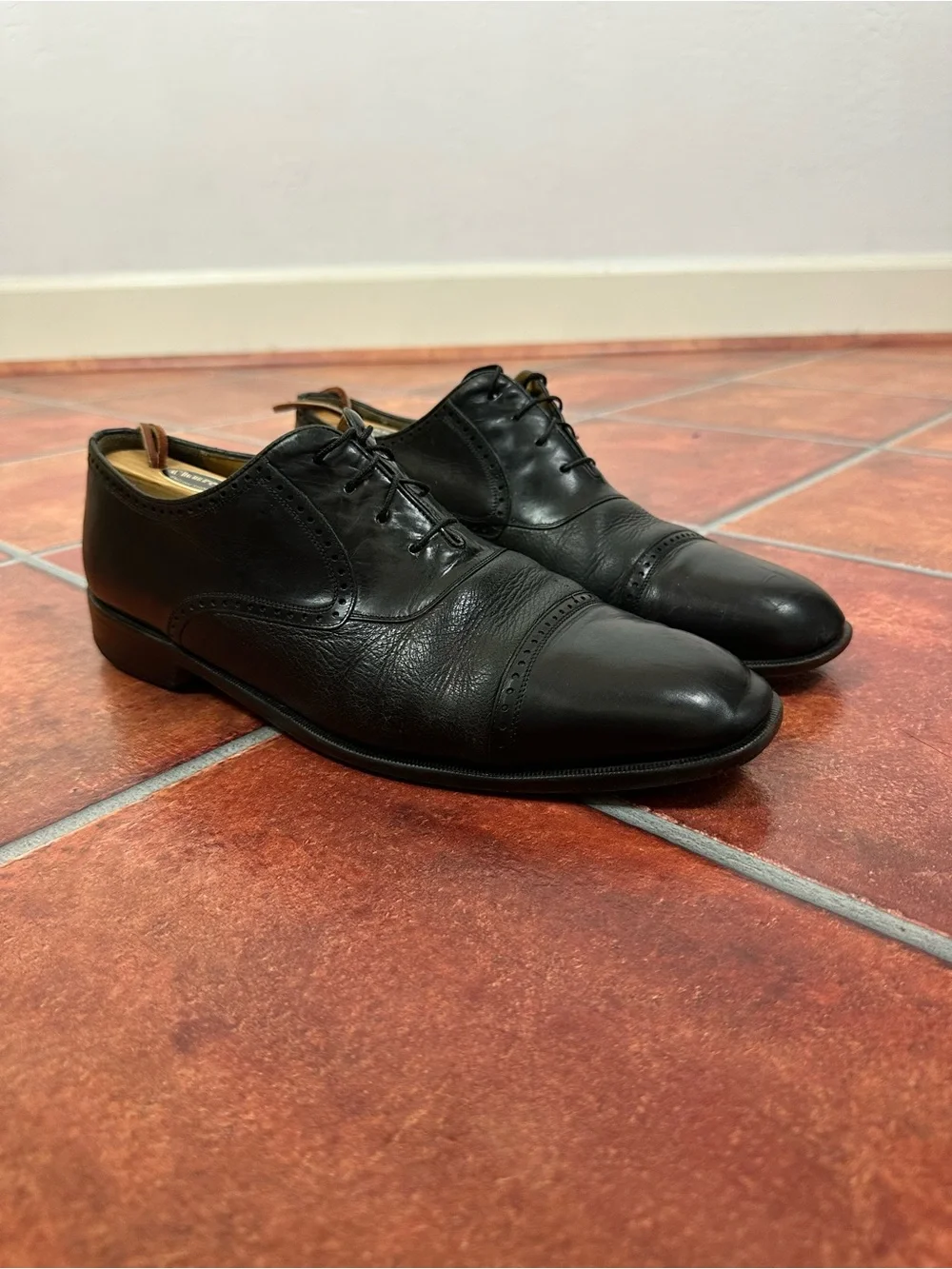 Mezlan Deerskin Leather Cap-Toe Derby Shoes